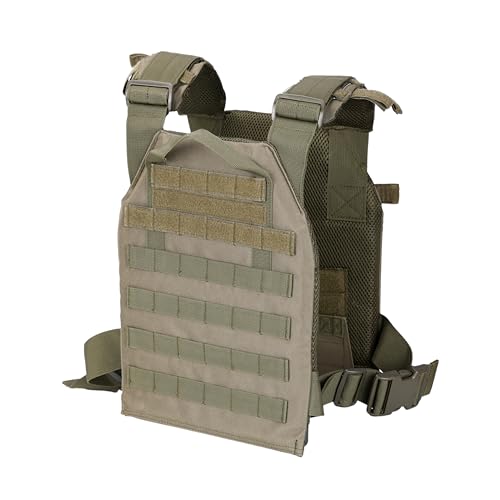 Greencity Weight Vest Adjustable Strength and Endurance Training, Tactical Vest Quick Release with Molle System, Fitness Workouts, Running - color: Green