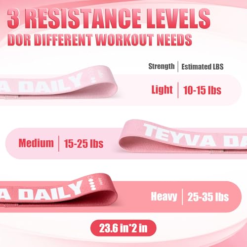 12 Pcs Fabric Resistance Bands for Working Out, Non-Slip Exercise Bands for Women, Pink Booty Elastic Loop Band for Glute Butt Thigh Yoga Pilates Stretching Gym Studio - color: Light Pink