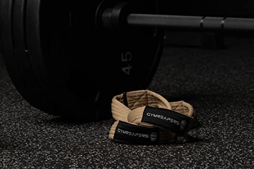 Gymreapers Figure 8 Lifting Straps For Deadlift, Powerlifting, Strongman, & Cross Training Strong Weightlifting Wrist Straps For Men, Women - color: Khaki, size: Large