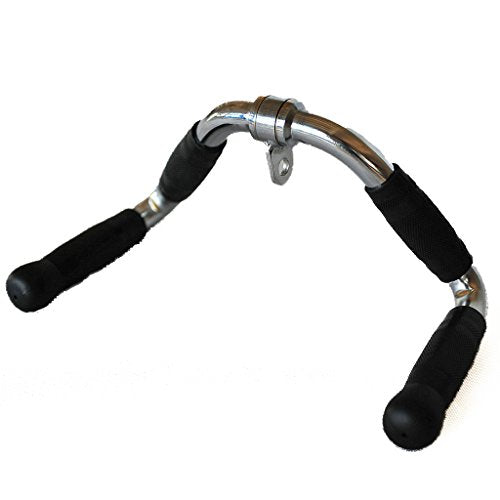 Lat Cable Machine Attachment Curl Pulldown Barbell Revolving Bar, Multi-Exerciser Cable Attachment, Solid Steel Tricep Press Down Bar with Rubber Handgrips & Revolving Hanger - color: M