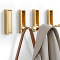 Folding Coat Hooks, 4Pcs Foldable Heavy Duty Wall Hooks Zinc Alloy No Rust Fold Up Hooks for Coat, Towel, Key, Hat, Bag, Jacket, Backpack. (Gold) - color: Gold, size: 4
