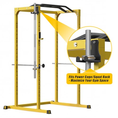 Jusgym Barbell Wall Holder, Durable Olympic Barbell Hanger with Protective Pad, Space Saving Barbell Holder for Squat Rack, Home Gym and Garage, Holds Under 33mm Bar Size