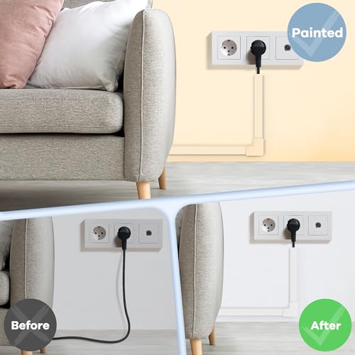 One-Cord Hider Kit, 126in (8 x L15.7in) Cable Covers for Wires on Wall, Mini Wire Hider for Wall Mounted TV, Beige Cable Raceway, Paintable Cord Cover Cable Management for Home Office, W0.6in x H0.4in - color: Beige, size: W0.6in X H0.4in X L126in