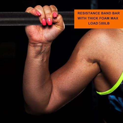 Resistance Band Bar Adjustable Three Part for Full Body Workout | Pilates Portable Lifting Fitness Bar Help to Enhance Core Muscles, Improve Focus Power and Strength Indoor and Outdoor