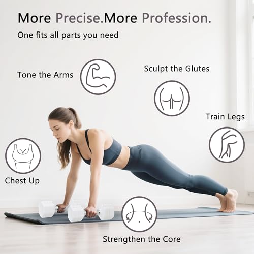 Adjustable Dumbbell Set of 2 Total 20 Lbs 4-in-1 Each 4lb 6lb 8lb 10lb 1s-Adjust Dual-Stable Free Weights for Women Men Home Gym Outdoor Workouts - color: White [20LBS Total]