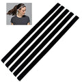 Girls Sport Headbands Non-Slip Hairband - Athletic Grip Elastic Single Skinny Sweatbands for Guide Sweat When Running Soccer Basketball Yoga Tennis Cycling 10 Pack - color: Black 5 pcs
