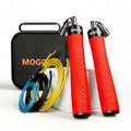 Weighted Jump Rope Set - 1/4LB & 1/2LB Heavy Speed Rope with Quick-Release Handles, 3 PVC Cables (9.8FT), Anti-Slip Grip for Boxing, Cross Training & Home Workout, Includes Carry Case - color: Red