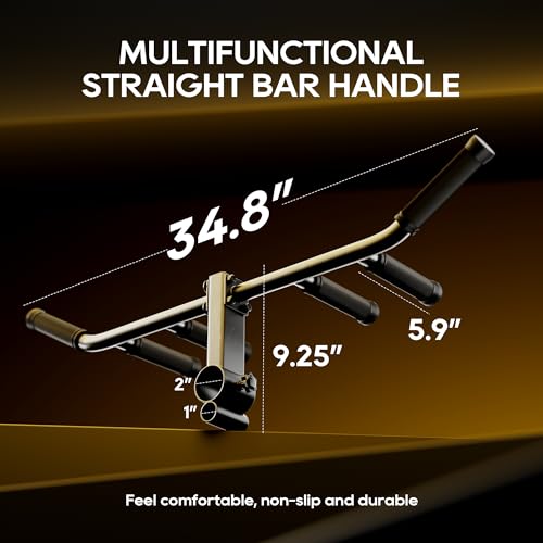 Multi-Grip T Bar Row Handle Landmine Attachment with Rubber Grip, fits 1" & 2" Barbell