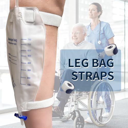 4 Packs Leg Bag Straps(Gray), Urine Drainage Bag Strap Catheter Leg Bag Straps with Soft Elastic Fabric Comfortable Silicone Grips for Men Women Urine Tube Fix Device Supplies - color: Gray