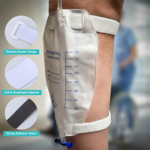 Leg Bag Strap 5pack Catheter Leg Straps Adjustable Urine Drainage Bag Strap Catheter Stabilization Device for Men Women