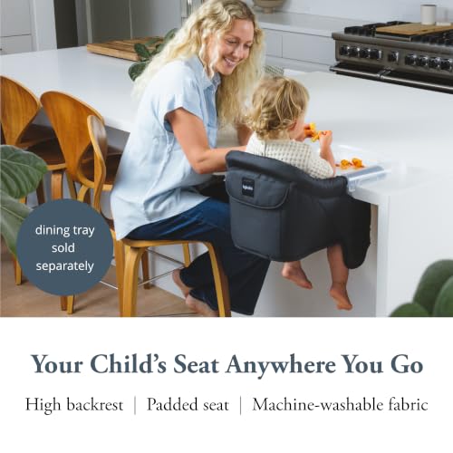 Inglesina Fast Table Chair, Black - Portable Baby High Chair - for Babies & Toddlers up to 37 lbs - Collapsible Design - Fits Tables 0.8'' to 3.5'' Thick - Compact & Easy to Use - Travel Bag Included - color: Black, style: Chair