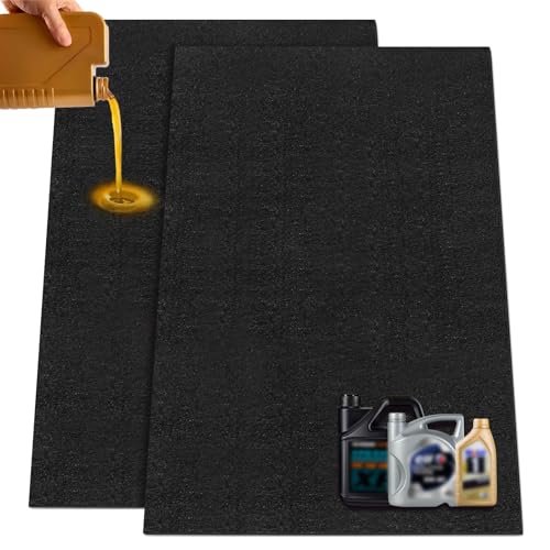 LINLA 61" x 39" (2-Pack) Absorbent Oil Mat, Contains Liquid Garage Floor mat, Motorcycle Rug for Garage，Reusable, Washable, Protects Floor or Driveway Surface, Shop,Parking - size: 5'1" x 3'3" (2-pack)