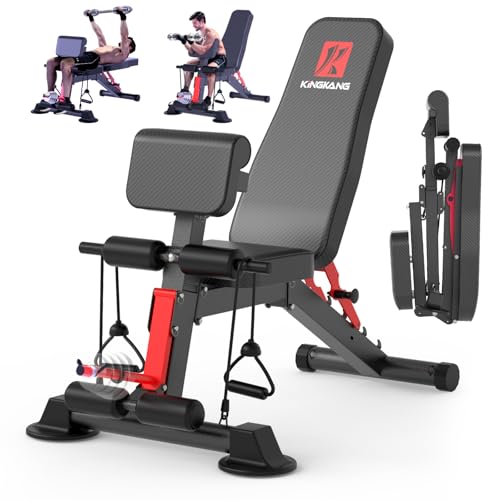 K KiNGKANG Adjustable Weight Bench,1050 lbs Foldable Workout Bench with 8 Back Positions, Incline Decline Flat Exercise Bench for Home Gym Full Body Strength Training - color: Charcoal