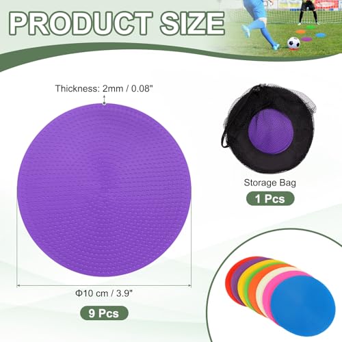 Spot Markers, Poly Spot Marker for Agility Training Floor Dots Non Slip Flat Field Cones - color: Purple, size: 10 cm/3.9inch