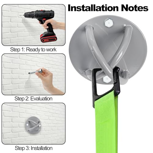 Wall Mount Bracket for Suspension Straps, Ceiling Anchor X Mount for Rings, Body Weight Strength Training Systems, Yoga Swings & Boxing Equipment