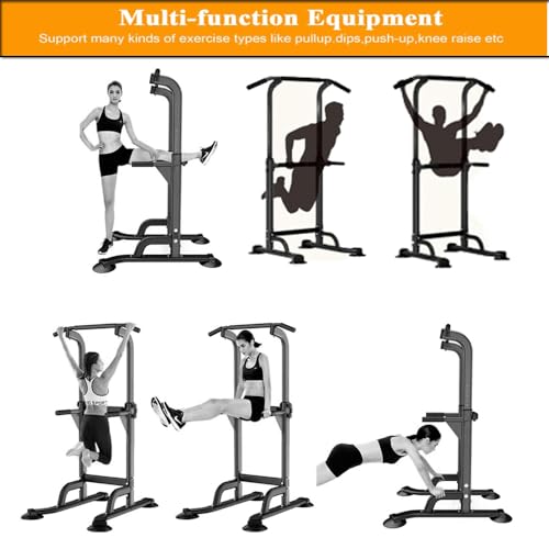 Power Tower for Home Gym, Pull Up Dip Station - Adjustable Freestanding Pull Up Bar with 300 Lbs Capacity, Heavy Duty Construction, Easy Assembly, No Wall Needed