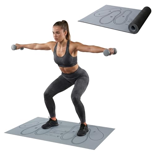 Non-Slip Squat Mat with Foot Position for Women – Ultimate 30" x 13.8" Large Squat Target Pad, 4mm Cushioning for Unmatched Comfort, No Odor & Injury Prevention – Perfect for Home & Gym Workouts - color: Grey
