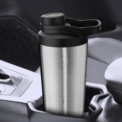 Greatyos Stainless Steel Shaker Bottle with Noise-Free Design - Patented 24 oz Insulated Metal Shakers Bottles Cup for Protein Mixes and Pre Workout 100% Leak Proof (Steel) - color: Steel