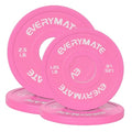 EVERYMATE Change Weight Plates 1.25LB 2.5LB 5LB Set Fractional Olympic Bumper Plates for Cross Training Steel Insert Strength Training - color: 7.5LB(1.25+2.5)x2, size: Pink