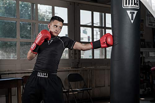 Title Classic Leather Elastic Training Gloves 2.0 - color: Red, size: 16 oz
