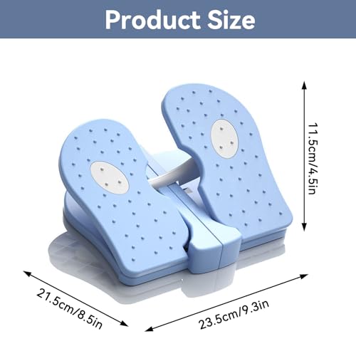 Mini Stepper Trainer, Reinforced Nylon Foot Stepper Exercise Machine Quiet Stair Stepper Foldable Leg Exerciser Peddle for Home Office - color: Blue