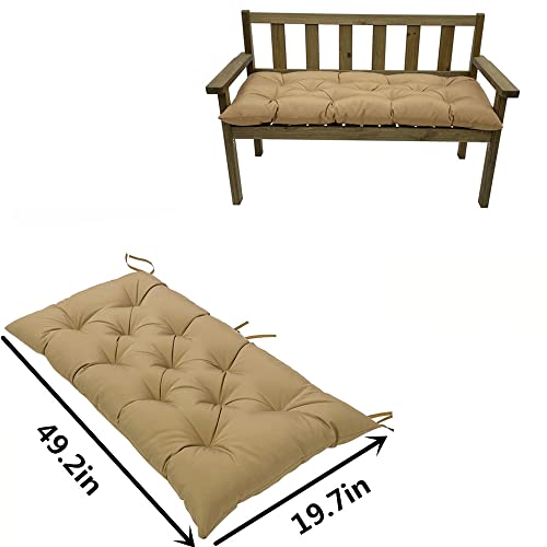 SeaHome Indoor/Outdoor Bench Cushion,Waterproof Swing Seat Cushion,Outdoor Chair Cuhion,for Lounger Garden Furniture Patio Loveseat Bench (47.2" x 19.7", Khaki) - color: Khaki, size: 47.2" x 19.7"
