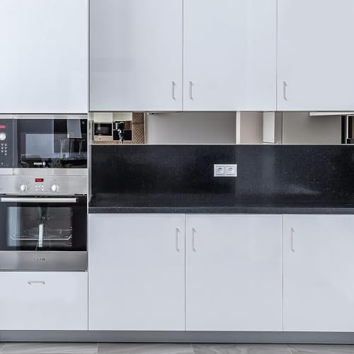 Probrico 5 Pack Hole Centers 3.5inch Square Kitchen Cabinet Pulls,Brushed Satin Nickel Dresser Handles, Stainless Steel Drawer Pull Handle for Cabinets 4inch Length - color: Brushed Nickel, size: Hole Center: 90mm(3.5inch)