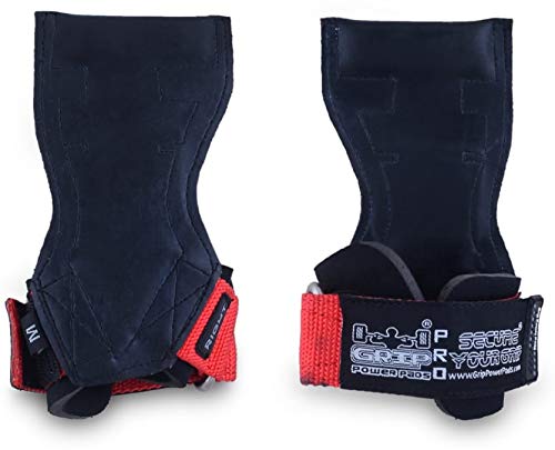 Lifting Grips PRO Weight Gloves Heavy Duty Barbell Gymnastics Straps Alternative to Power Hooks Deadlifts Adjustable Neoprene Padded Wrist Wrap - color: RdStRb, size: Small 5.0"-6.40" Wrist Size