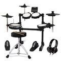 Electronic Drum Set Electric Drum Kit with 4 Quiet Mesh Pads, 360 Sounds, 2 Pedals, Headphones, Sticks, Dual Bluetooth function, Suit for Beginner - size: Bhp70