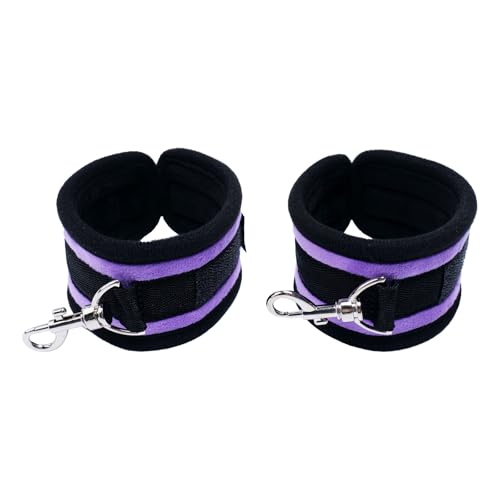 Spreader Bar Stainless Steel Vintage Black Bar with 2pcs Adjustable Straps,Sports Aid Training Fitness Gear Pilates Aid Kit, Home Restore Pilates Indoor Yoga Set - style: Fixed Silver+Purple Furry Kit