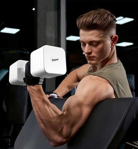Adjustable Dumbbell Set for Women Men 7.5LB/10LB/15LB/20LB/25LB Pair | Stable Free Weight Hand Weights with Metal Handle for Home Gym Fitness Rehab Pilates Yoga Strength Training Equipments - color: White, size: 25LB SINGLE