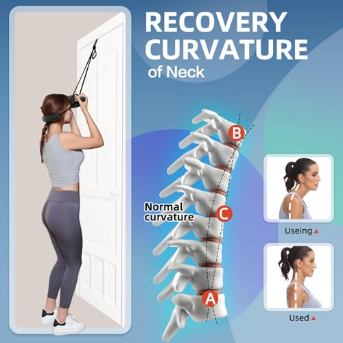 Comness Cervical Traction Device for Neck Pain Relief, Over The Door Neck Stretcher to Restore Natural Curve, Home Use Cervical Neck Traction (Thick) - size: Thick
