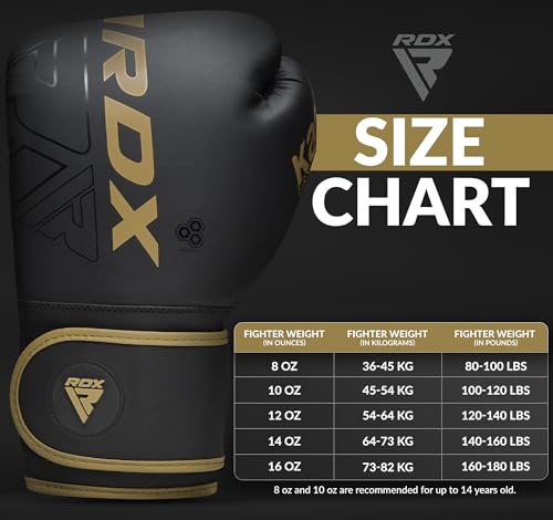 RDX Boxing Pads and Gloves Set, Maya Hide Leather Kara Hook and Jab Curved Focus Mitts with Punching Gloves for MMA, Muay Thai, Kickboxing Coaching, Martial Arts - color: Golden, size: 16OZ