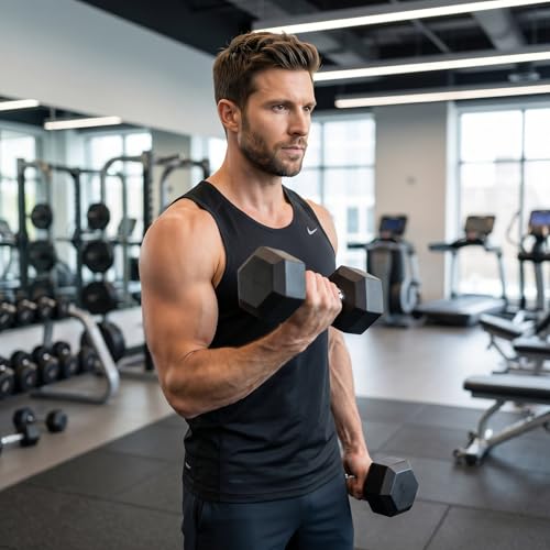 5-100 lb Rubber Hex Dumbbell Set | Heavy-Duty Free Weights for Home Gym Strength Training, Muscle Building & Full Body Workouts, No Rack Included - size: 75 lb, Pair