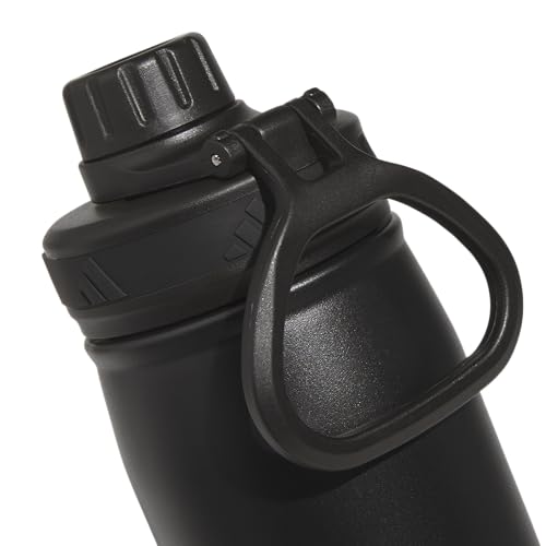 adidas Stainless Steel Metal Water Bottle 20 oz (600 mL) Screw Cap - color: Black/White