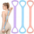 Figure 8 Resistance Bands with Handles, 15/25/35 Lb 8 Shaped Resistance Bands Silicone Exercise Bands for Women Arms Back Shoulder Workout Training Elastic Ropes for Yoga Stretching Pilates - color: Pink+Blue+Purple