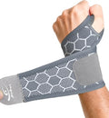 HiRui Upgraded 3D Knit Breathable Wrist Brace Wrist Wrap, Extended Length Adjustable Compression Strap, Elastic Support for Wrist Pain Relief, Carpal Tunnel, Sports, Gym & Daily Use (2, Gray) - color: Gray