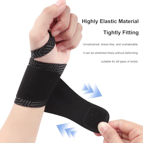 2 Pack Wrist Support Brace for Carpal Tunnel Pain Relief, Ulnar Wrist wraps for Tear, Repetitive Wrist Use Injury, Ultra Thin Soft Elastic Seamless Printing Design Fit Left or Right Hand, Small and Medium Hands Sizes