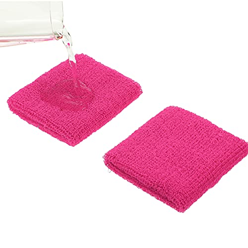 12 Pcs Sweatbands Set Neon Colors Headbands and Wristbands for Men Women Moisture Wicking Sweat Absorbing Workout Cotton Headbands 80s 90s Party - color: Rose Red, Fluorescent Yellow, Sky Blue, Light Yellow