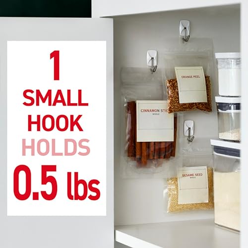Command Small Wire Toggle Hooks, 16 Hooks and 24 Strips, Damage-Free Hanging Wall Hook with Adhesive, No Tools Required, Great for Home, Kitchen, and Office Organization, Holds up to 0.5 lb - size: Small (16 Hooks)