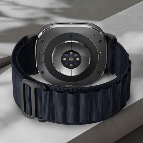 Trail Band for Samsung Galaxy Watch Ultra Bands 47mm Men/Women,Rugged Fabric Nylon Alpine Sport Loop Strap for Samsung Galaxy Watch 7 Ultra Band 47 mm 2024 Breathable Replacement Wristband - color: 08-Deep Blue