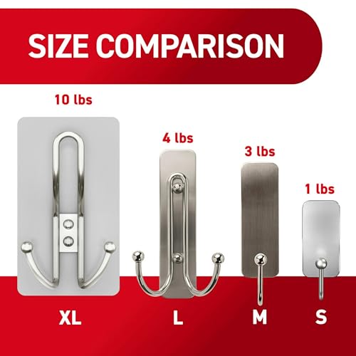 Command X-Large Satin Nickel Triple Hook, 2 Hooks, 6 Strips, Damage-Free Hanging with Adhesive Strips, No Tools Wall Hook for Hanging Decorations in Living Spaces - style: 2-Pack