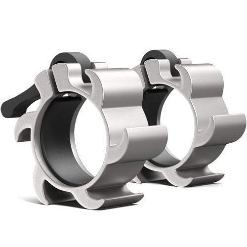 Synergee Aluminum Barbell Collars – 2" Olympic Locking Clamps - color: Silver
