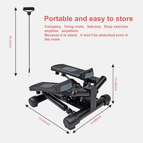 Exercise Stepper with Resistance Bands & Digital Monitor Stair Exercise,Twist Mini Steppers with Max 330LBS Loading Bearing Portable Home Exercise Equipment
