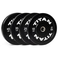 Titan Fitness Economy Series Black Olympic Bumper Plates, Durable Rubber Exterior with Steel Core, Weightlifting and Strength Training Weight Plate - size: 230 LB Set