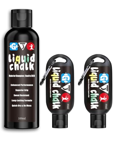 Liquid Chalk Mess-Free Gym Chalk 7’s Quick-Drying for Weightlifting, Gymnastics, Rock Climbing, Pole Dancing Sweat Resistant and Long Lasting for Stronger Hand - style: 2x48g+1x96g