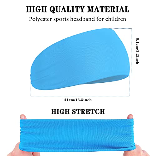 Deekin 6 Pcs Sweatbands for Kids Soccer Headbands Boys for Sports Breathable Sweat Wicking Headband for Kids Athletic Baseball Football Youth 5-15 Years Old - color: Multi Colors