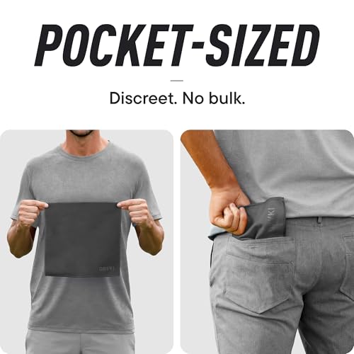 DRYKI Pocket-Sized Sweat Towels - The Original Sweat Absorbing Handkerchiefs - Quick-Dry Microfiber Sweat Rags for Face, Hands, & Body - Men & Women - Gym, Sports, and Work (Dark Grey: 5 Pack) - color: *Dark Grey