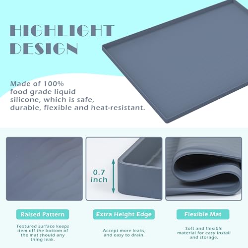 URMONA Waterproof Silicone Under Sink Mat 40'' x 22'' Shelf Liner for Kitchen and Bathroom, Cabinet and Counter Protector, Storage and Organizers, Litter Mat, Pet Cat Puppy Essentials(Dark Grey) - color: Dark Grey, size: 22"W x 40"L
