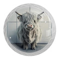 4 Pack White Cabinet Knobs, Baby Highland Cow Drawer Handles for Cabinets, Dresser, Cupboard, Bathroom, Bedroom, Kitchen Hardware Closet Door Knob - color: Baby Highland Cow